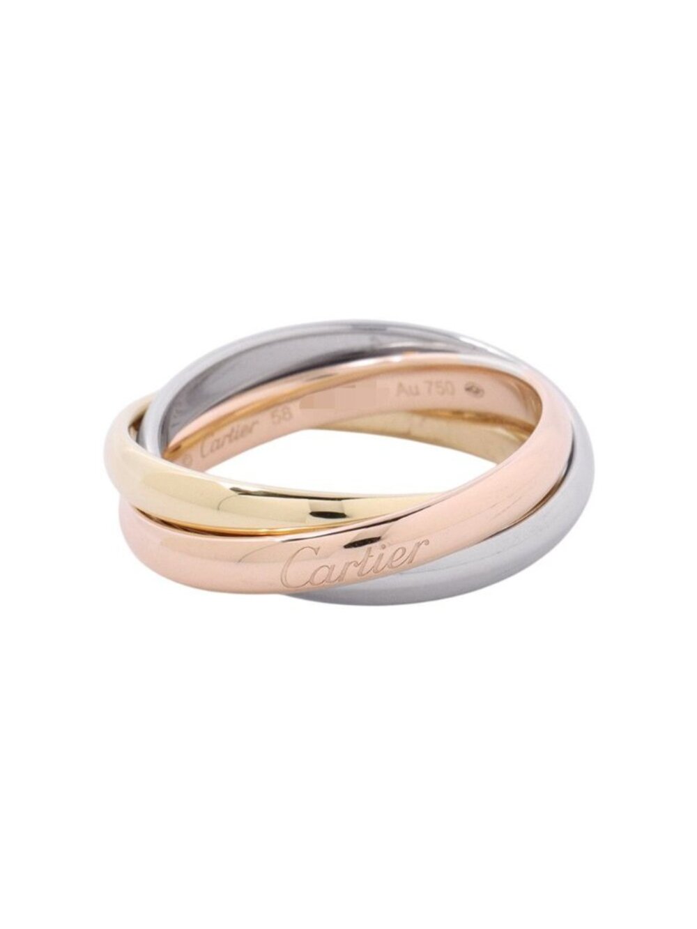 Cartier Ring Trinity Classic Model 18k Yellow Gold 18k White 18k Pink